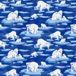 Polar Bears meet on the ice  (dark blue 50) 
