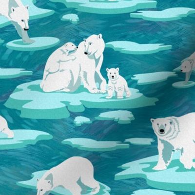 Polar Bears meet on the ice ( emerald 50)