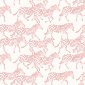 (small scale) zebras in light pink