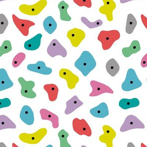 Colorful climbing and bouldering holds abstract grips shapes girls