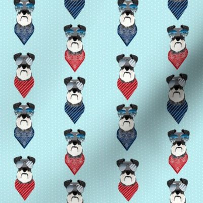 schnauzer sunglasses summer bandana dog breed fabric blue