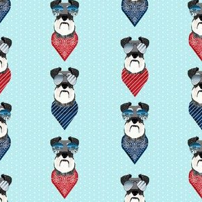 schnauzer sunglasses summer bandana dog breed fabric blue