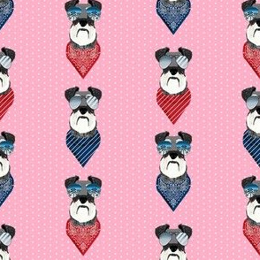 schnauzer sunglasses summer bandana dog breed fabric pink