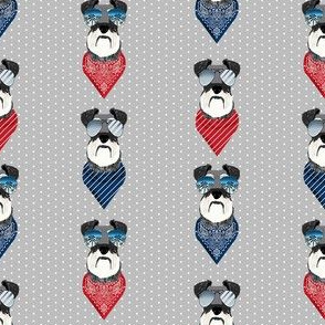 schnauzer sunglasses summer bandana dog breed fabric grey