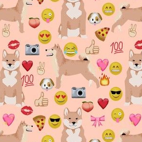 shiba inu emoji dog breed fabric emojis 