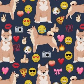 shiba inu emoji dog breed fabric emojis dark