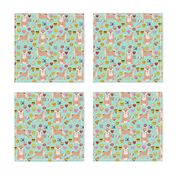 shiba inu emoji dog breed fabric emojis mint