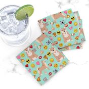 shiba inu emoji dog breed fabric emojis mint