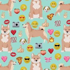 shiba inu emoji dog breed fabric emojis mint
