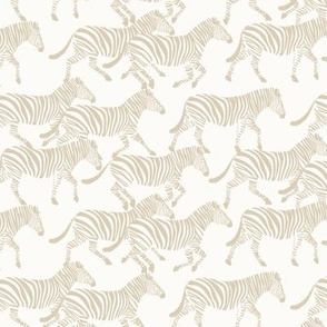 (small scale) zebras in tan