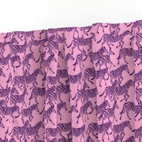 (small scale) zebras in purple on pink