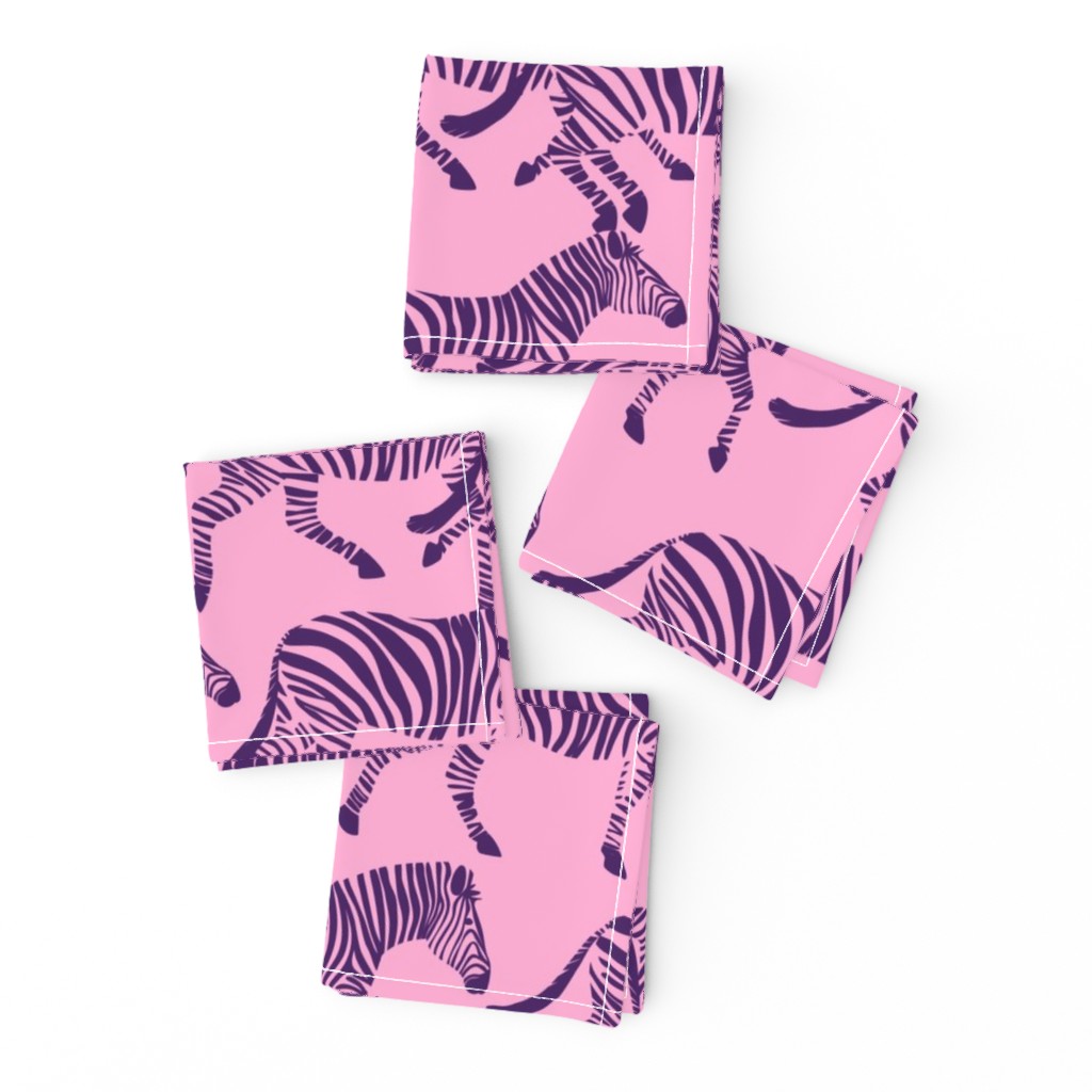 zebras in purple on pink