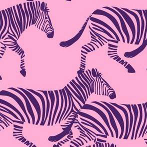 zebras in purple on pink