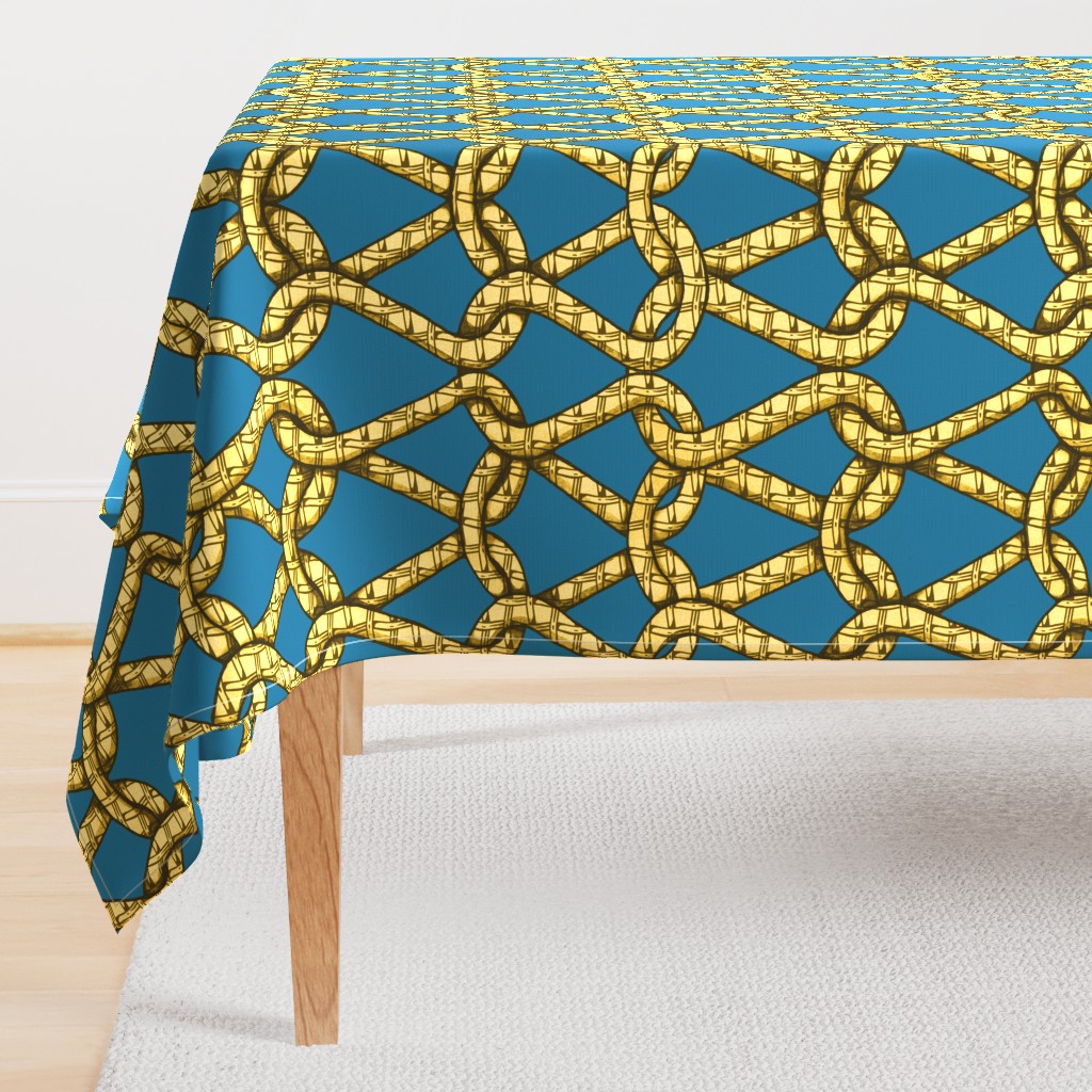 endless knots (light blue yellow) 