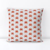 crab stripes nautical animal fabric grey