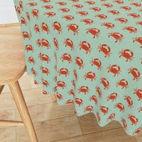 crab stripes nautical animal fabric mint