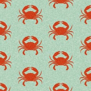 crab stripes nautical animal fabric mint