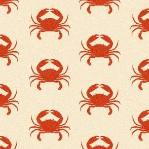 crab stripes nautical animal fabric light