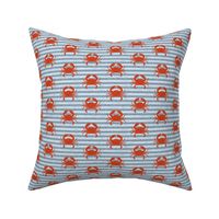 crab stripes nautical animal fabric blue