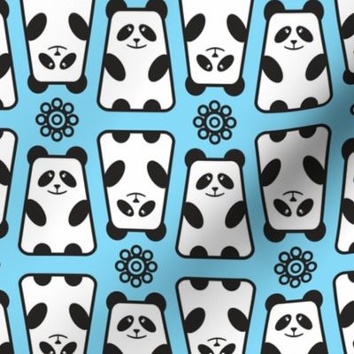 Panda on blue