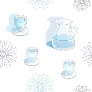 Light Blue Water Jug Glasses of Water-Spa in the Country