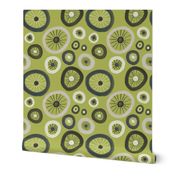 Bicycle Tire polka dots in lime