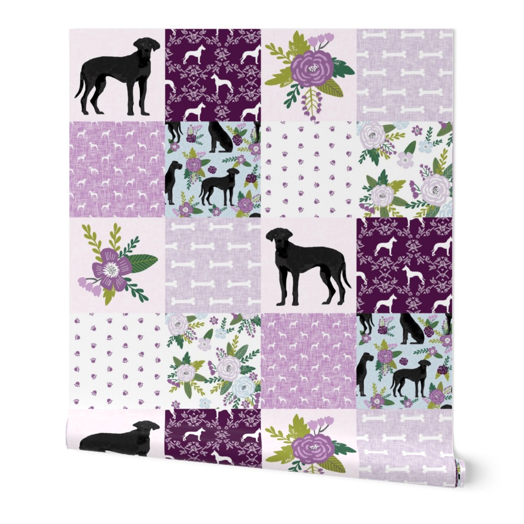 great dane black pet quilt c cheater wholecloth collection 