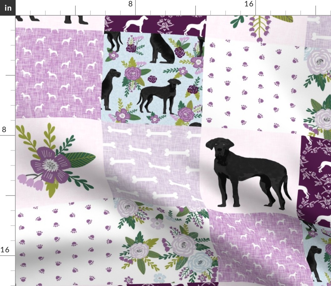 great dane black pet quilt c cheater wholecloth collection 