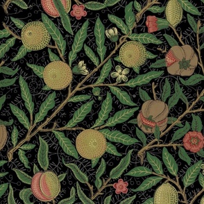 Fruit ~ William Morris ~ Original on  Black  