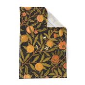 Fruit ~ William Morris ~ Citrus on Black   