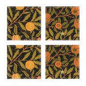 Fruit ~ William Morris ~ Citrus on Black   