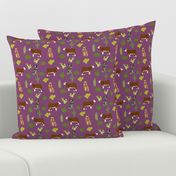 australian cattle dog with cattle red heeler and blue heeler fabric purple