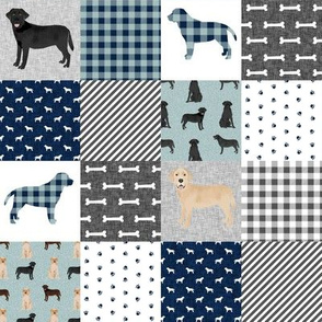Labradors (2 inch) pet quilt b cheater wholecloth dog breed fabric