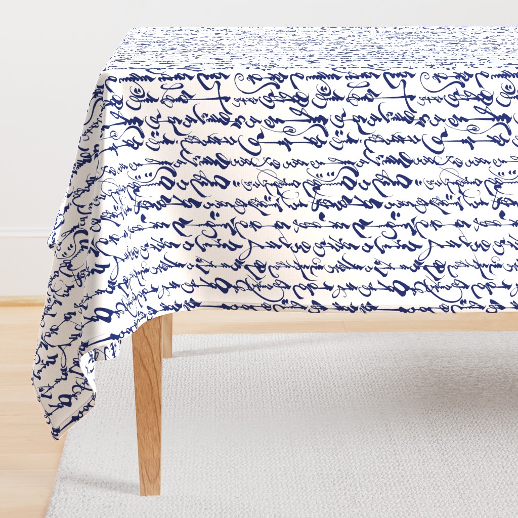 Mongolian Calligraphy in Blue // Large