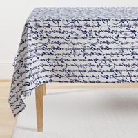 Mongolian Calligraphy in Blue // Large