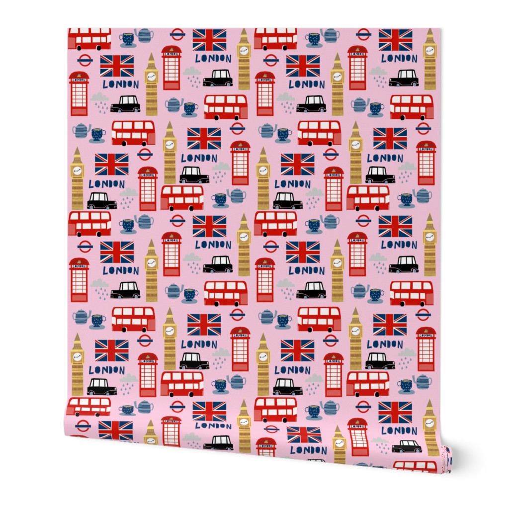 london england fabric world cities pink