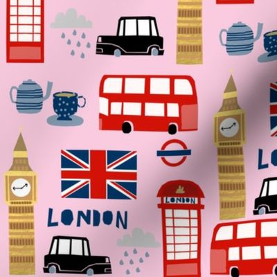 london england fabric world cities pink