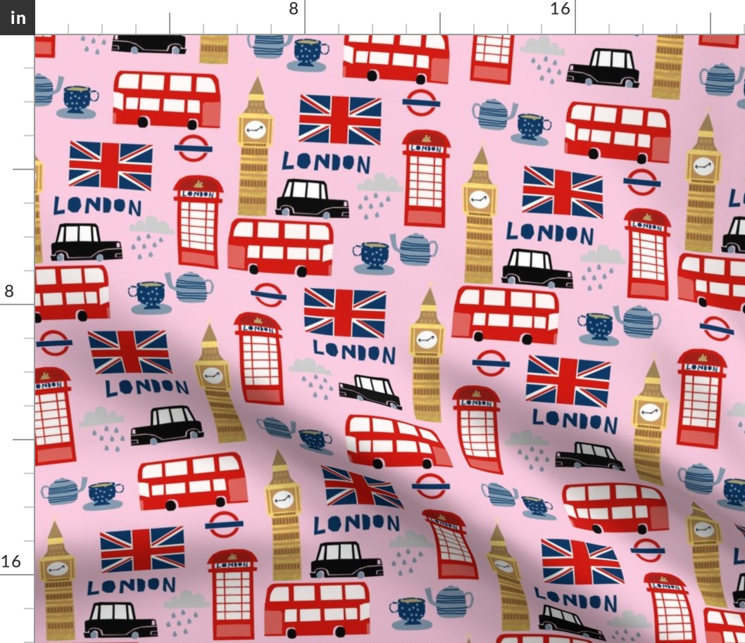 london england fabric world cities pink