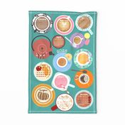 2024 Cups! New Edition Calendar Tea Towel