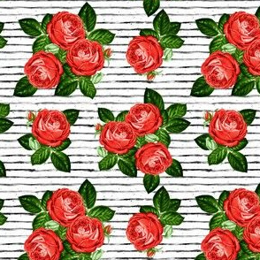 4" Red Roses - Black Stripes