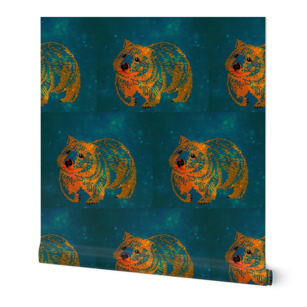 The Constellation Wombat trot-OrangeOnTeal-Lighter