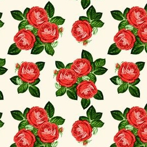 4" Red Roses - Ivory