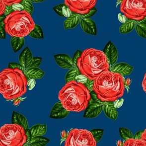 8" Red Roses - Navy