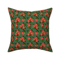 4" Red Roses - Olive Green