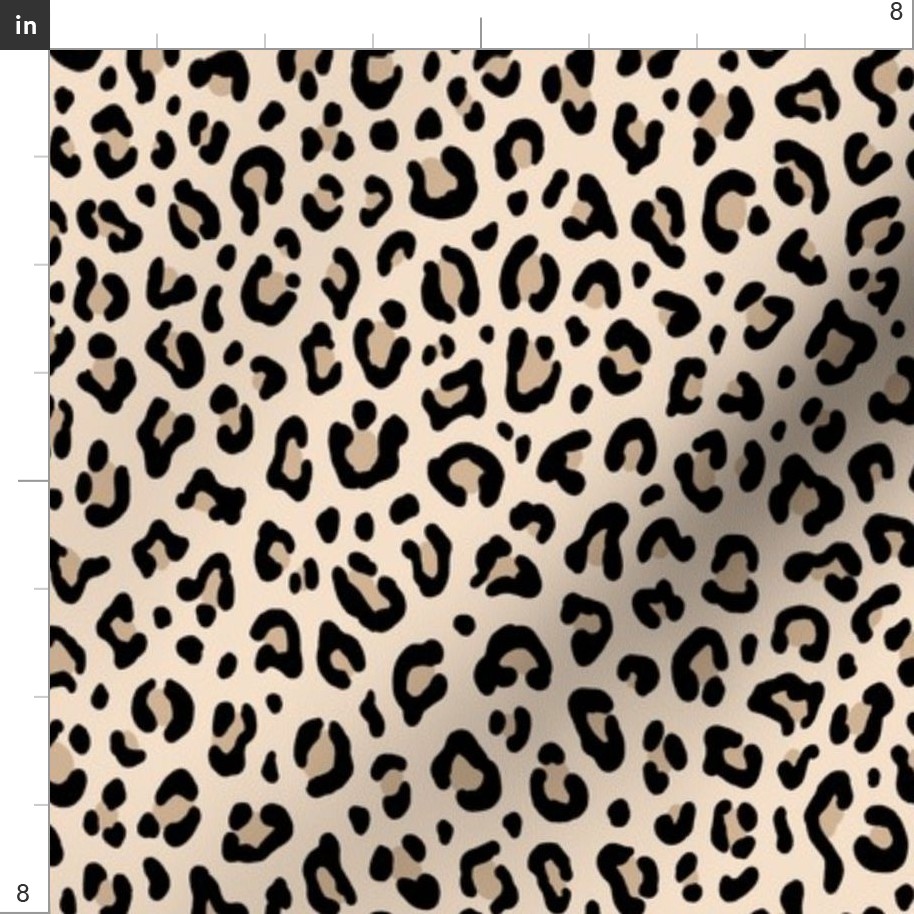 BLACK and WHITE LEOPARD Fabric Spoonflower