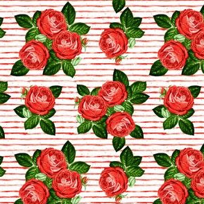 4" Red Roses - Red Stripes