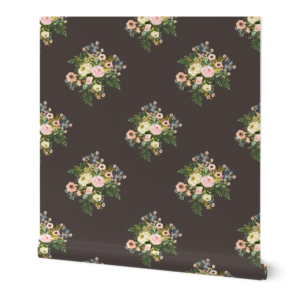 8" Botanical Boho Florals - Brown