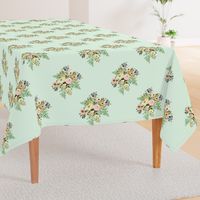 14" Botanical Boho Florals - Mint Green