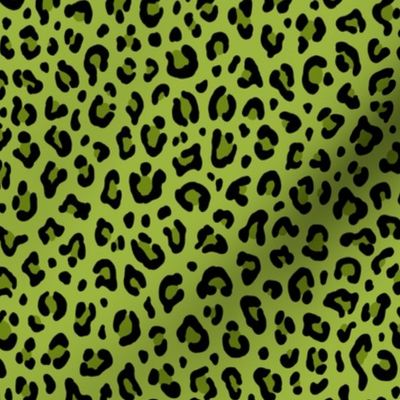 ★ PSYCHOBILLY LEOPARD – LEOPARD PRINT in LIME GREEN ★ Small Scale / Collection : Leopard spots – Punk Rock Animal Print