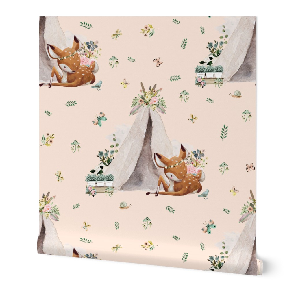 8" Boho Botanicals Deer Mix & Match - Peach